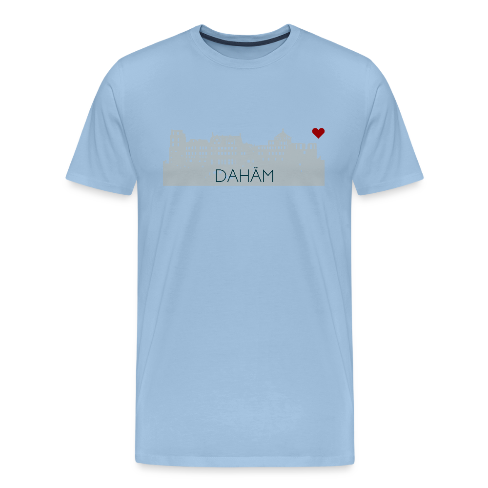HERREN ORGANIC SHIRT - HEIDELBERGER SCHLOSS DAHÄM TRANSPARENT - Sky