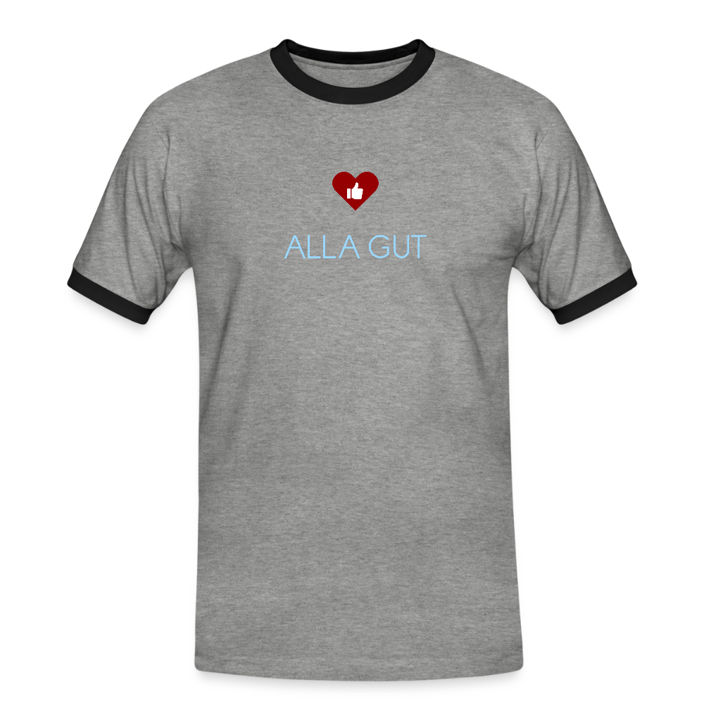 HERREN KONTRAST SHIRT- ALLA GUT DARK - Grau meliert/Schwarz