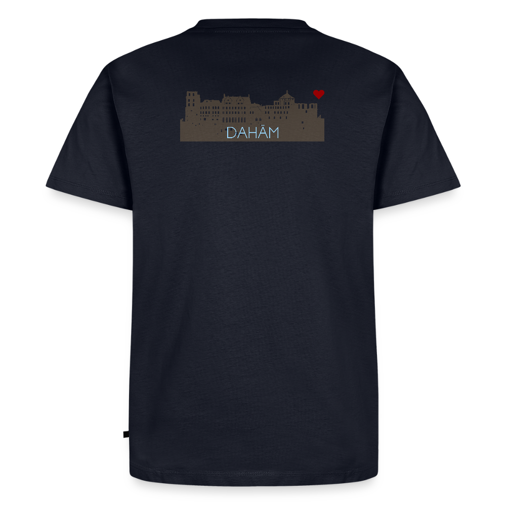 HERREN ORGANIC SHIRT - HEIDELBERGER SCHLOSS DAHÄM (DESIGN HINTEN) DARK - Navy