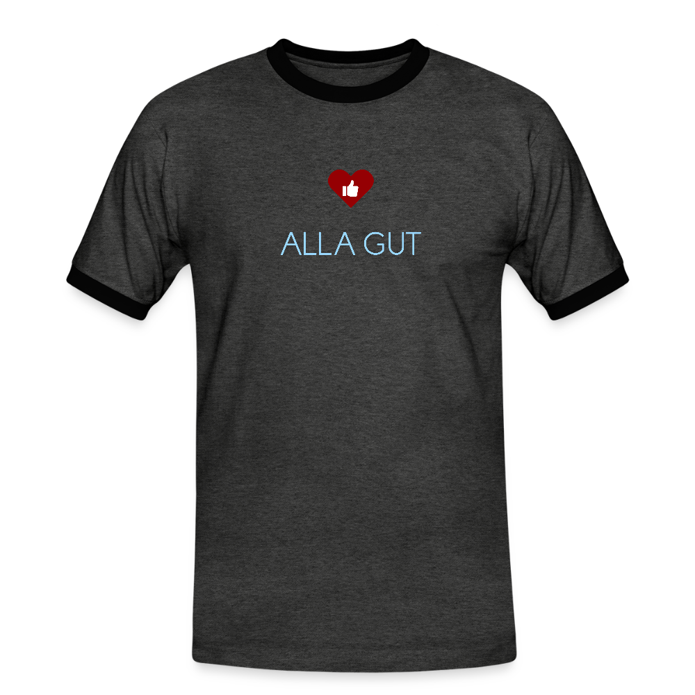 HERREN KONTRAST SHIRT- ALLA GUT DARK - Anthrazit/Schwarz