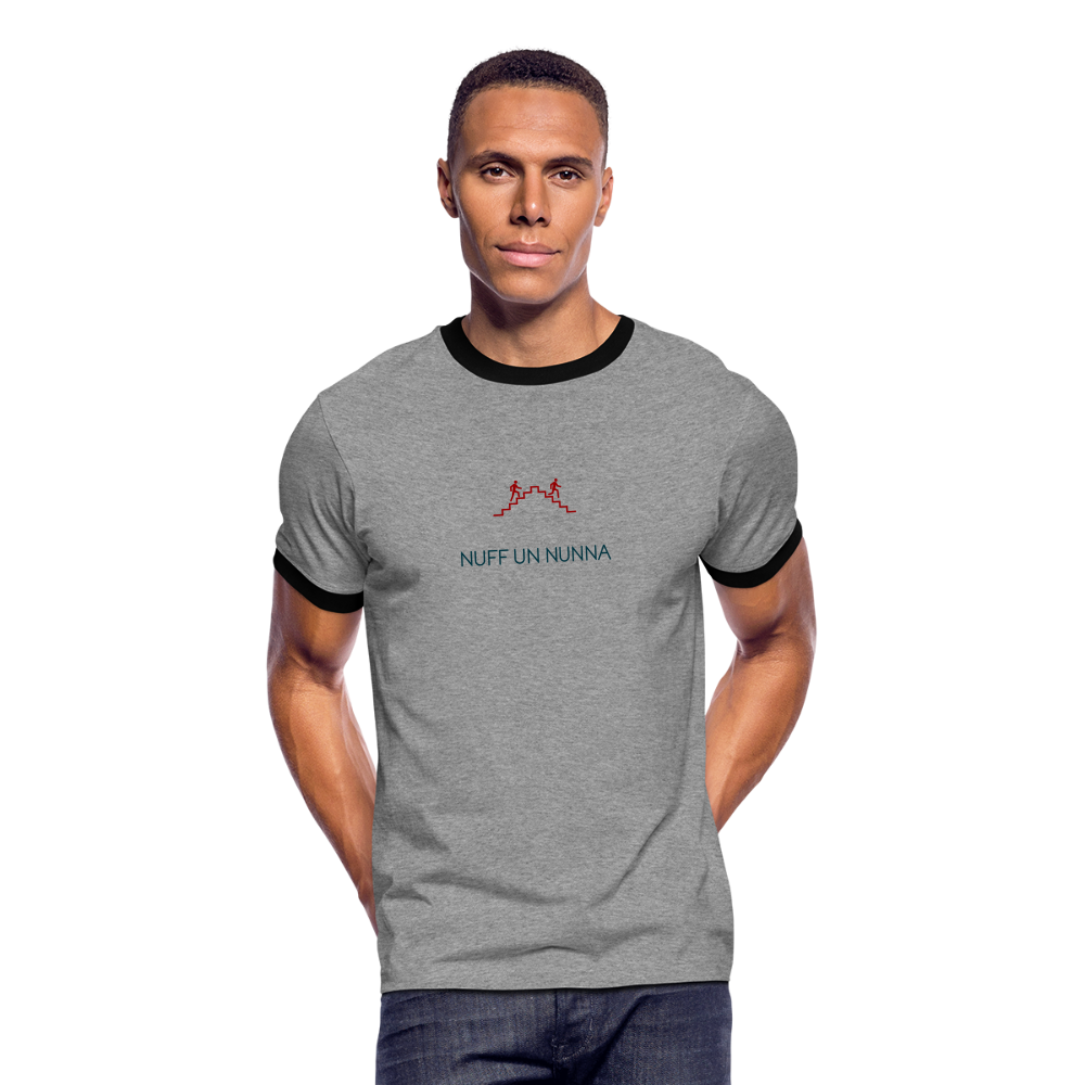 HERREN KONTRAST SHIRT - NUFF UN NUNNA TRANSPARENT - Grau meliert/Schwarz