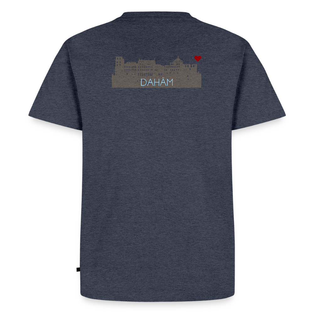 HERREN ORGANIC SHIRT - HEIDELBERGER SCHLOSS DAHÄM (DESIGN HINTEN) DARK - Jeansblau