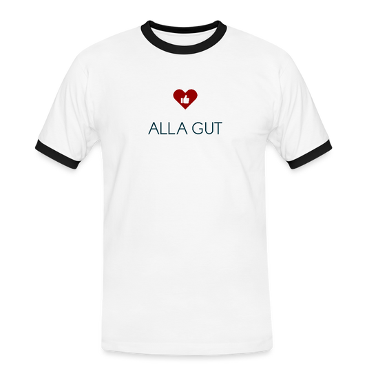 HERREN KONTRAST SHIRT- ALLA GUT TRANSPARENT - Weiß/Schwarz
