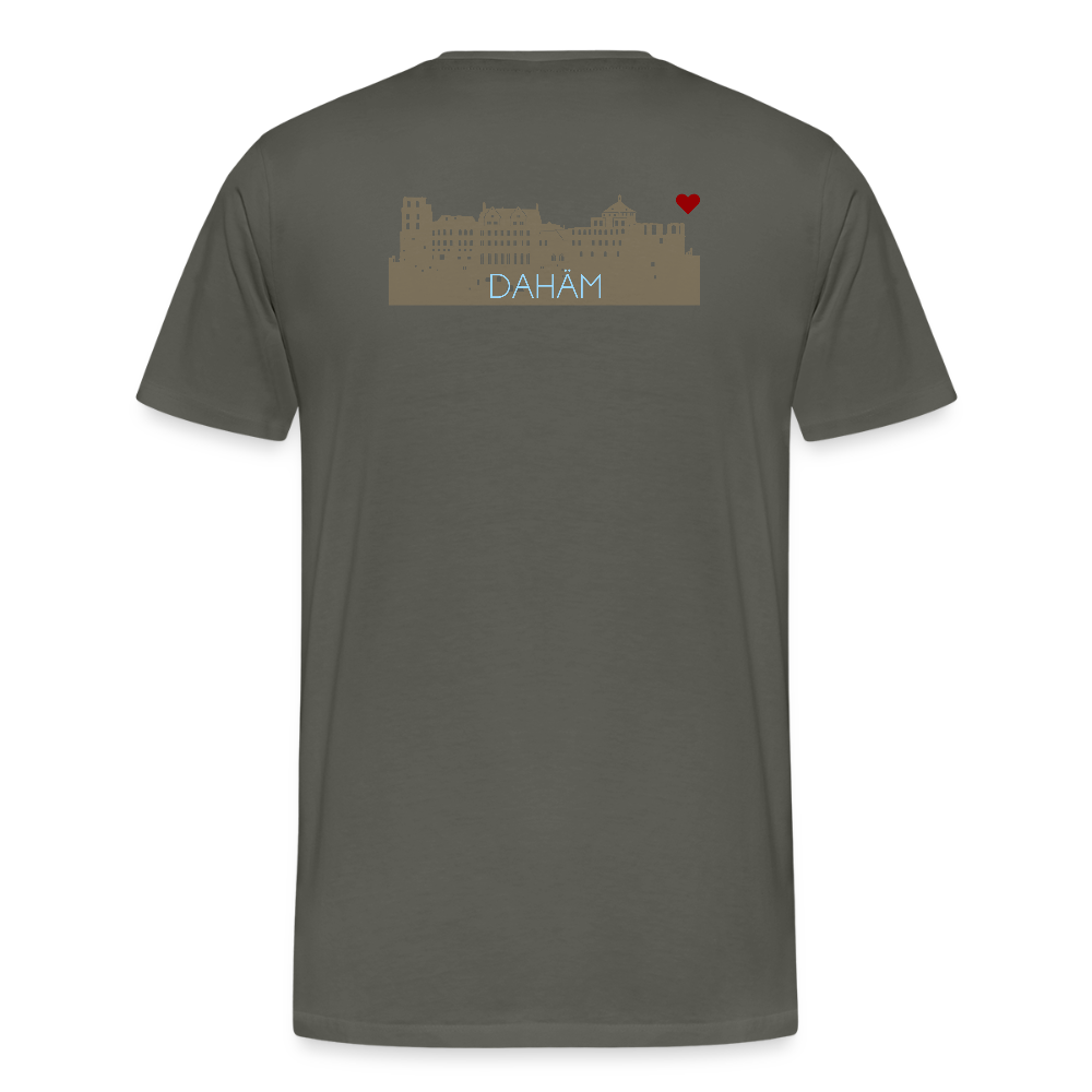 HERREN ORGANIC SHIRT - HEIDELBERGER SCHLOSS DAHÄM (DESIGN HINTEN) DARK - Asphalt