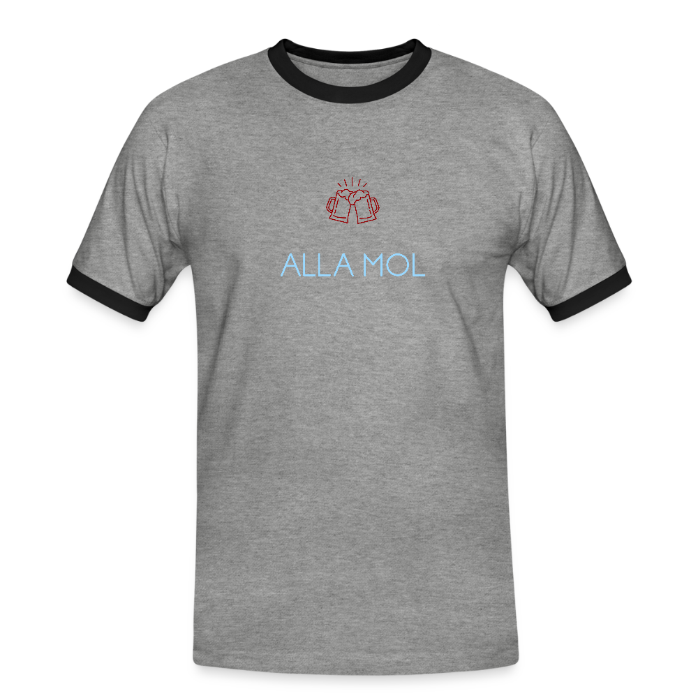 HERREN KONTRAST SHIRT - ALLA MOL DARK - Grau meliert/Schwarz