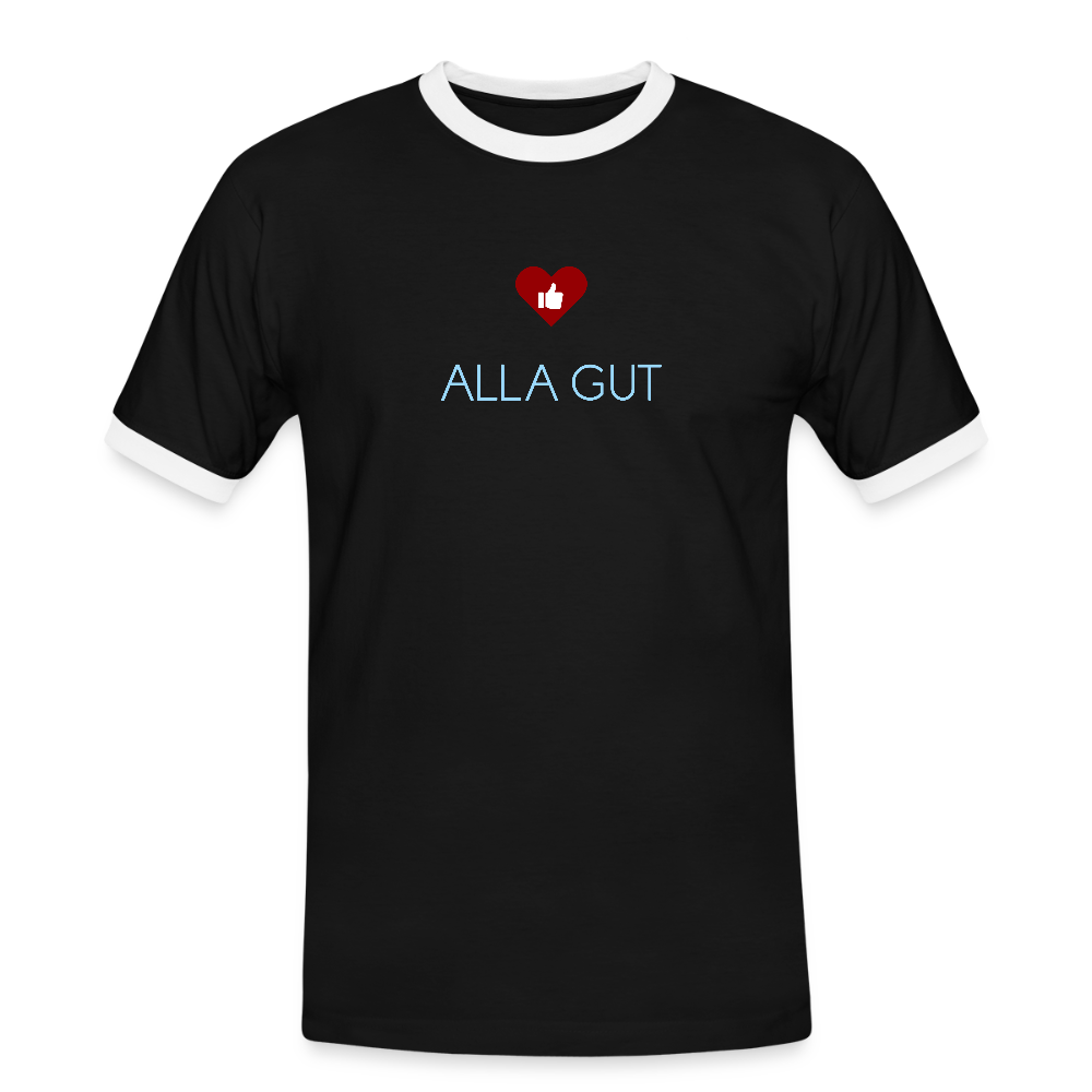 HERREN KONTRAST SHIRT- ALLA GUT DARK - Schwarz/Weiß