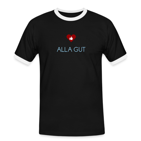 HERREN KONTRAST SHIRT- ALLA GUT DARK - Schwarz/Weiß