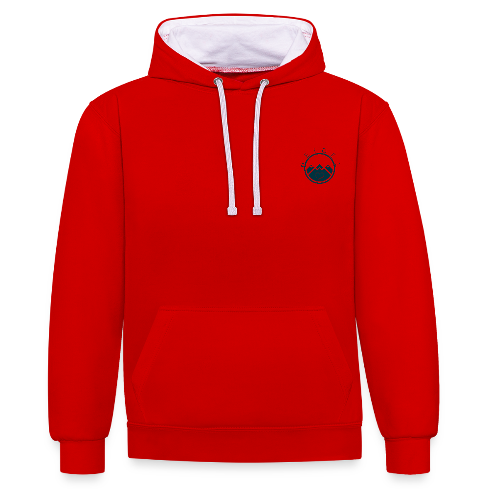 UNISEX HOODIE - IN NEINE UFF DA ZEIL RUGBY TRANSPARENT - Rot/Weiß