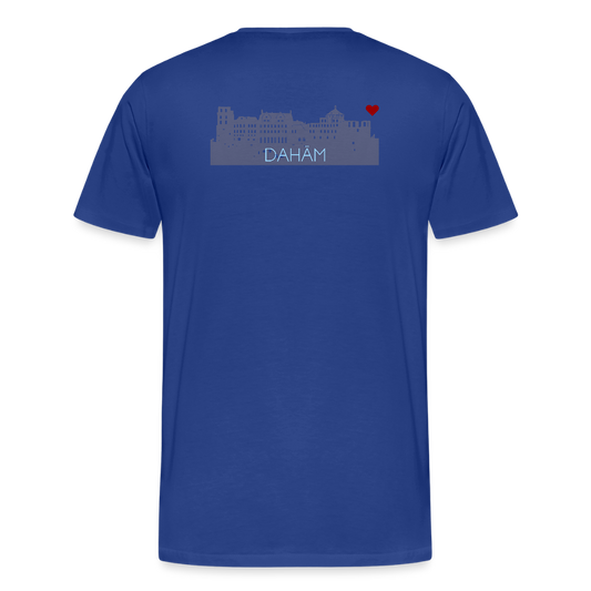 HERREN ORGANIC SHIRT - HEIDELBERGER SCHLOSS DAHÄM (DESIGN HINTEN) DARK - Königsblau