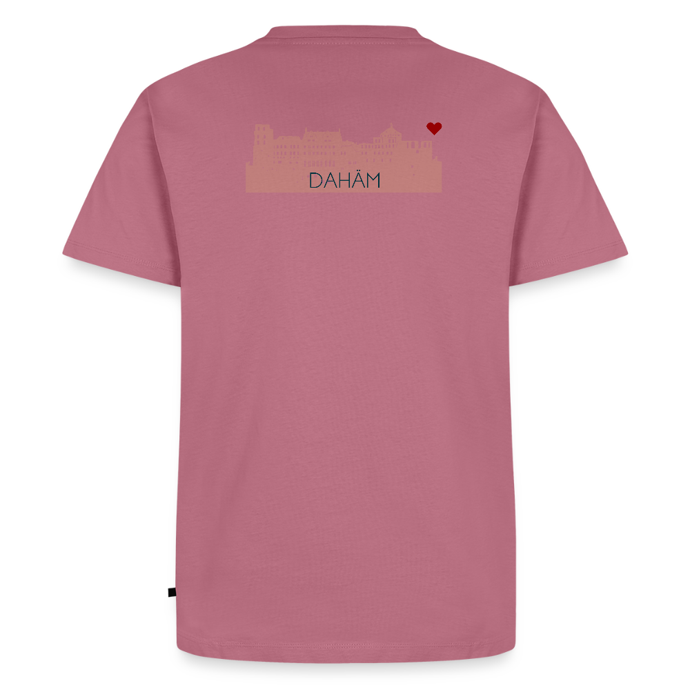 HERREN ORGANIC SHIRT - HEIDELBERGER SCHLOSS DAHÄM (DESIGN HINTEN) TRANSPARENT - Mauve