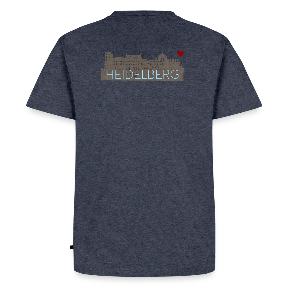 HERREN ORGANIC SHIRT - HEIDELBERGER SCHLOSS (DESIGN HINTEN) DARK - Jeansblau