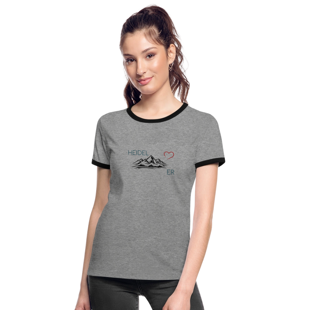 DAMEN KONTRAST SHIRT- HEIDEL(BERG)ER TRANSPARENT - Grau meliert/Schwarz