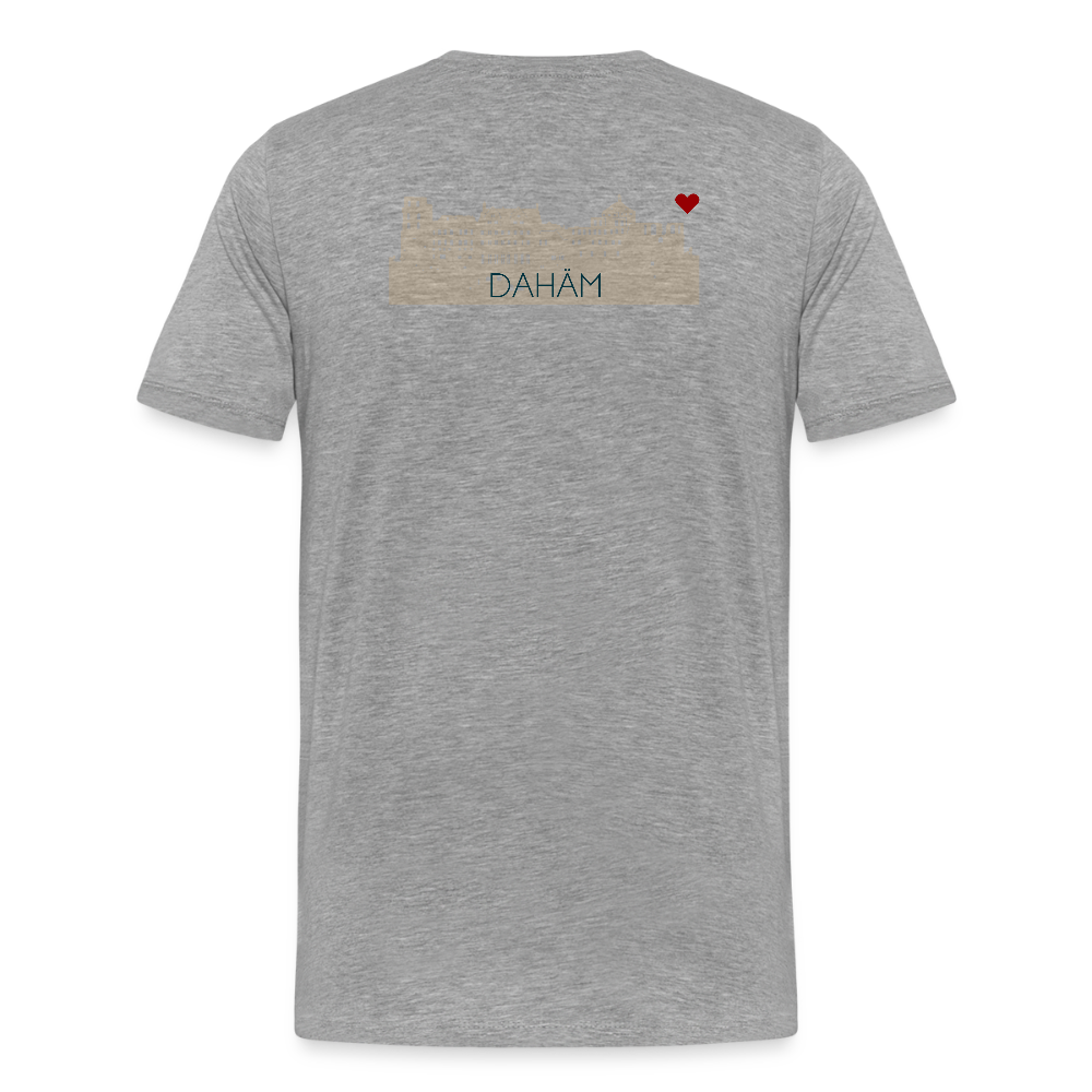 HERREN ORGANIC SHIRT - HEIDELBERGER SCHLOSS DAHÄM (DESIGN HINTEN) TRANSPARENT - Grau meliert