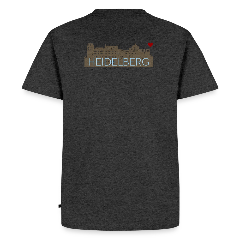 HERREN ORGANIC SHIRT - HEIDELBERGER SCHLOSS (DESIGN HINTEN) DARK - Anthrazit meliert