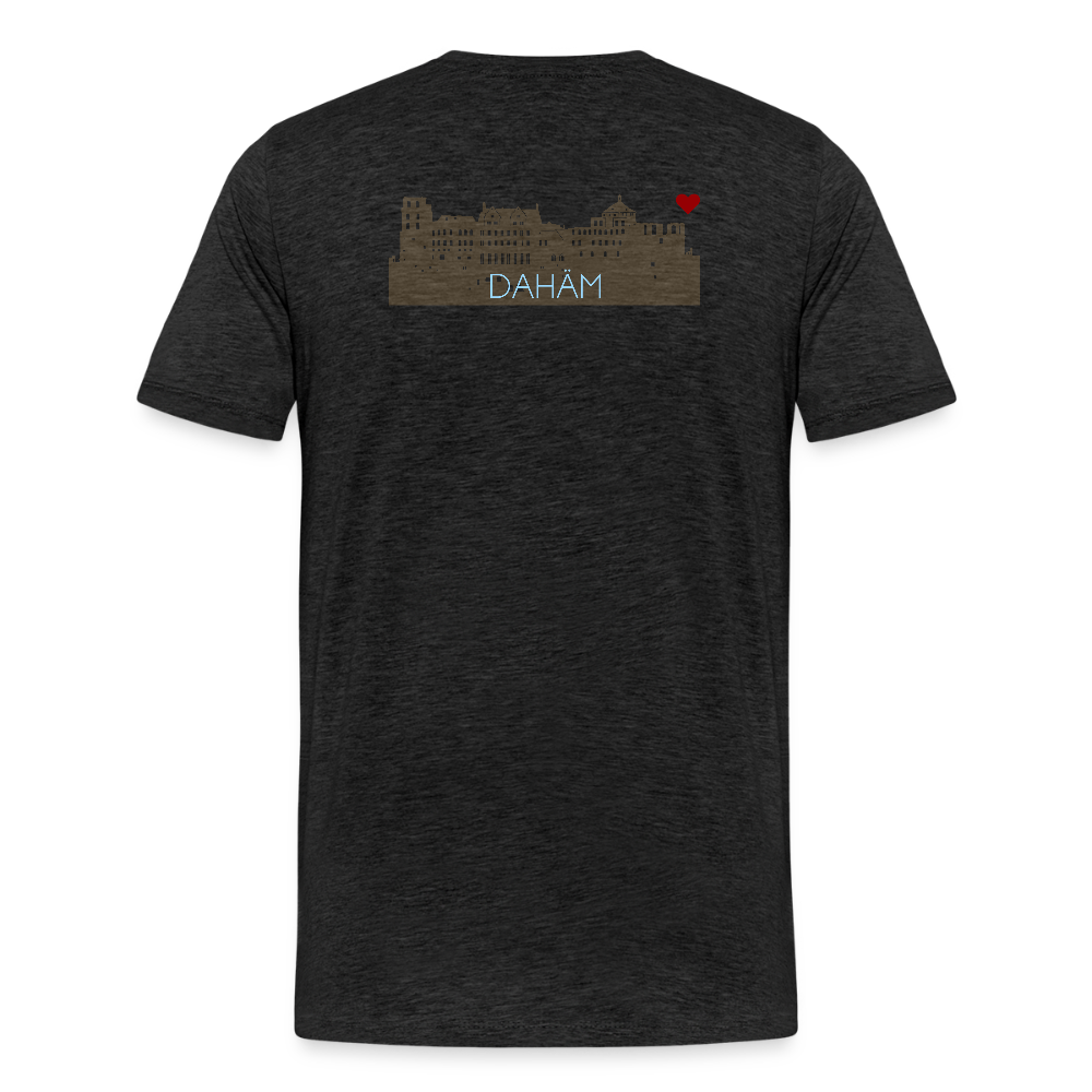 HERREN ORGANIC SHIRT - HEIDELBERGER SCHLOSS DAHÄM (DESIGN HINTEN) DARK - Anthrazit