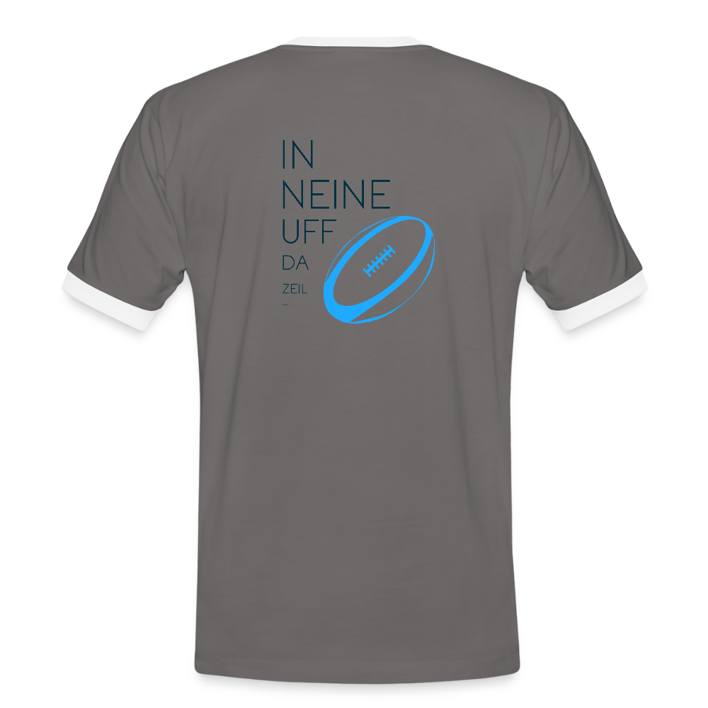 HERREN KONTRAST SHIRT - IN NEINE UFF DA ZEIL RUGBY TRANSPARENT - Dunkelgrau/Weiß