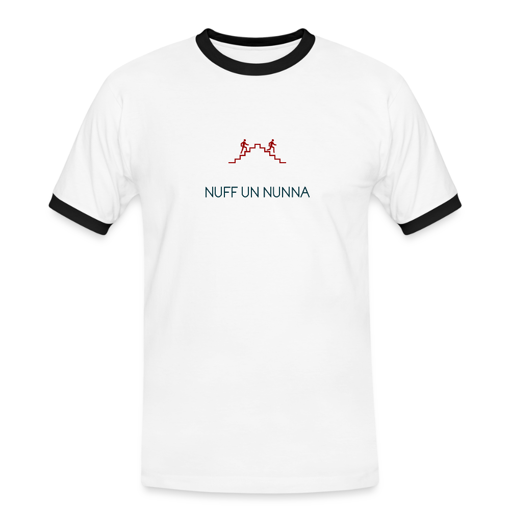 HERREN KONTRAST SHIRT - NUFF UN NUNNA TRANSPARENT - Weiß/Schwarz
