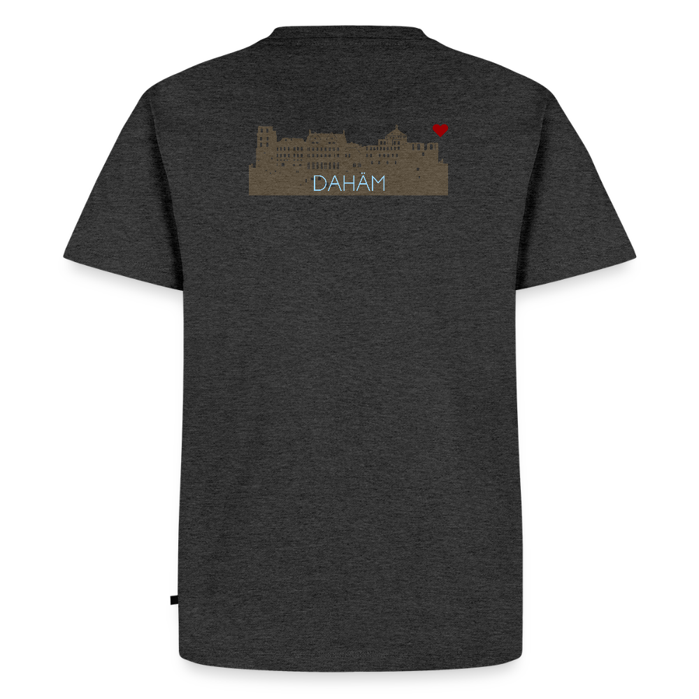 HERREN ORGANIC SHIRT - HEIDELBERGER SCHLOSS DAHÄM (DESIGN HINTEN) DARK - Anthrazit meliert