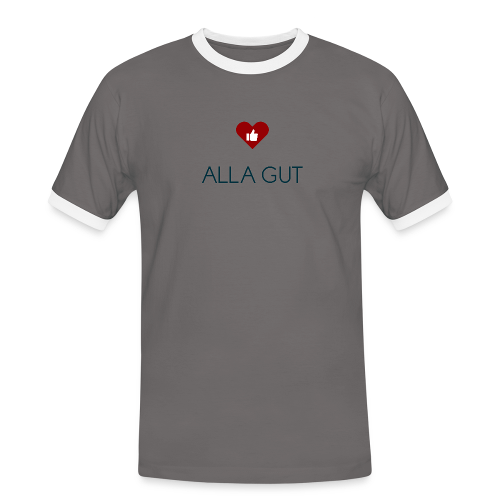 HERREN KONTRAST SHIRT- ALLA GUT TRANSPARENT - Dunkelgrau/Weiß