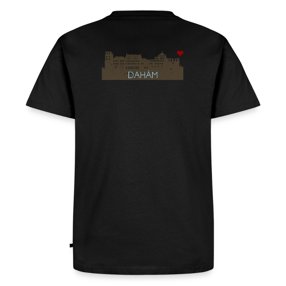 HERREN ORGANIC SHIRT - HEIDELBERGER SCHLOSS DAHÄM (DESIGN HINTEN) DARK - Schwarz