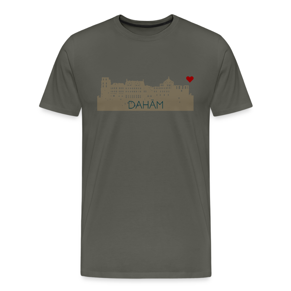 HERREN ORGANIC SHIRT - HEIDELBERGER SCHLOSS DAHÄM TRANSPARENT - Asphalt