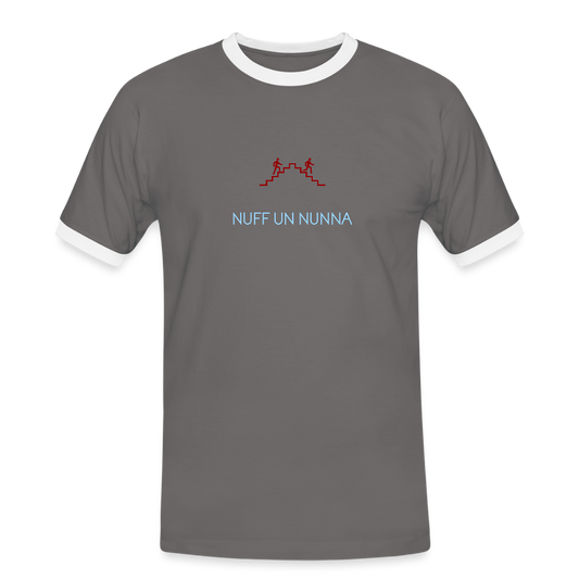 HERREN KONTRAST SHIRT - NUFF UN NUNNA DARK - Dunkelgrau/Weiß