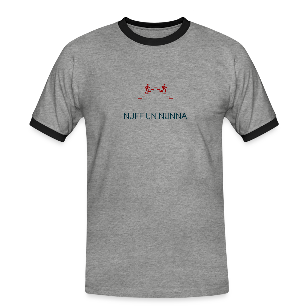 HERREN KONTRAST SHIRT - NUFF UN NUNNA TRANSPARENT - Grau meliert/Schwarz