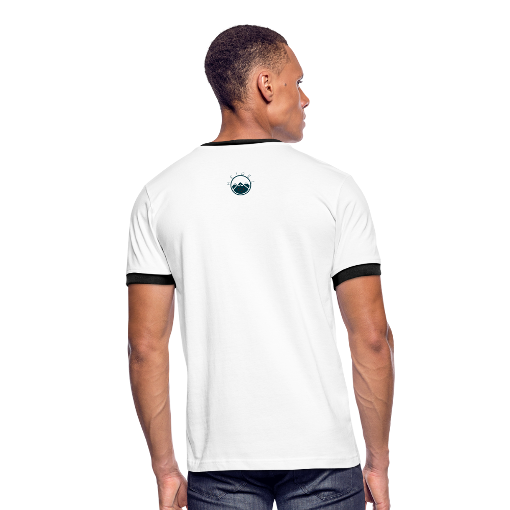HERREN KONTRAST SHIRT - ALLA MOL TRANSPARENT - Weiß/Schwarz
