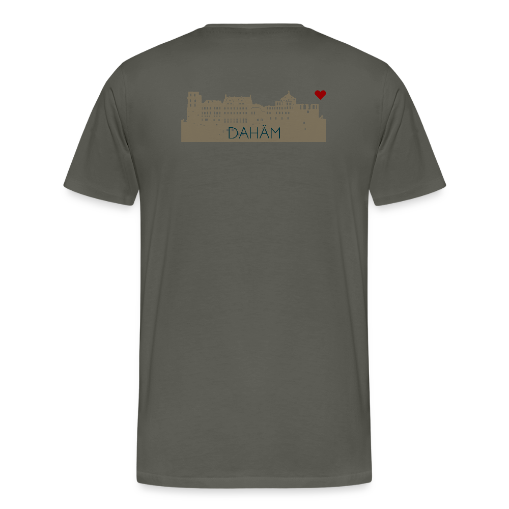 HERREN ORGANIC SHIRT - HEIDELBERGER SCHLOSS DAHÄM (DESIGN HINTEN) TRANSPARENT - Asphalt