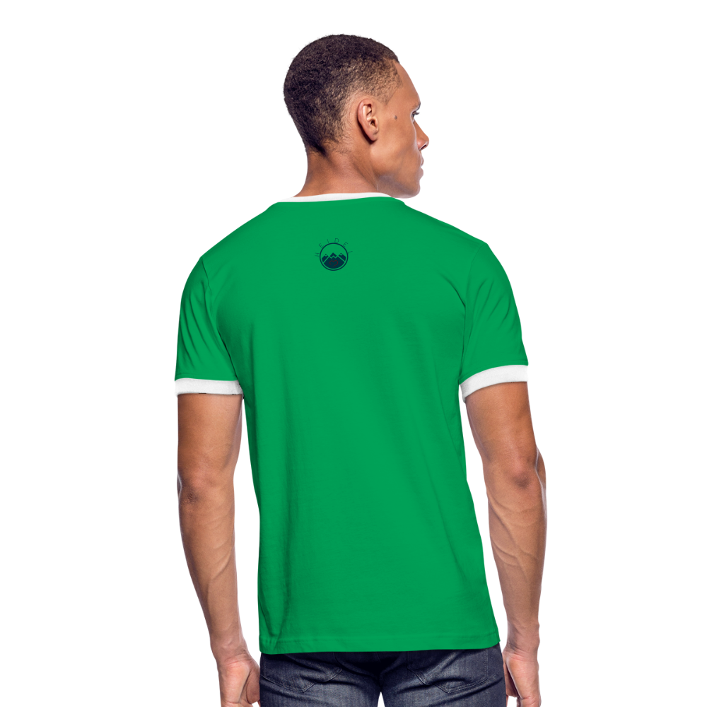 HERREN KONTRAST SHIRT - ALLA MOL TRANSPARENT - Kelly Green/Weiß