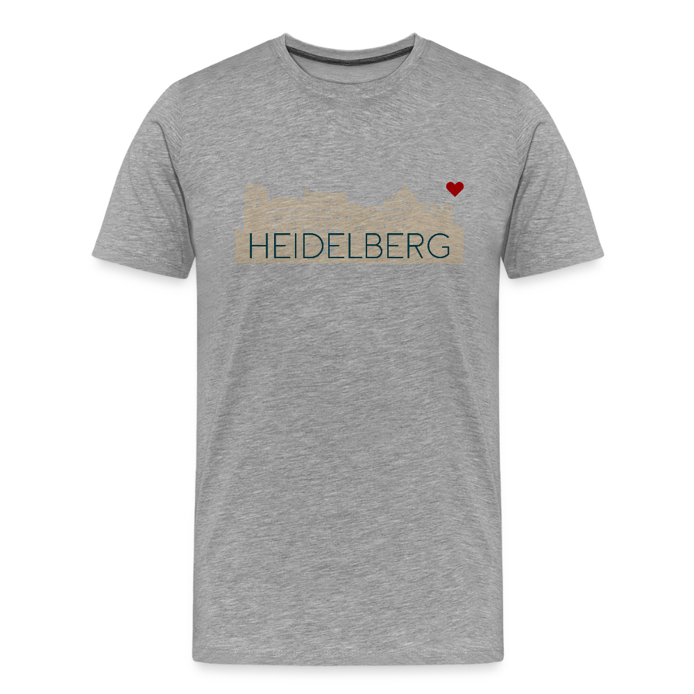 HERREN ORGANIC - HEIDELBERGER SCHLOSS T-SHIRT TRANSPARENT - Grau meliert