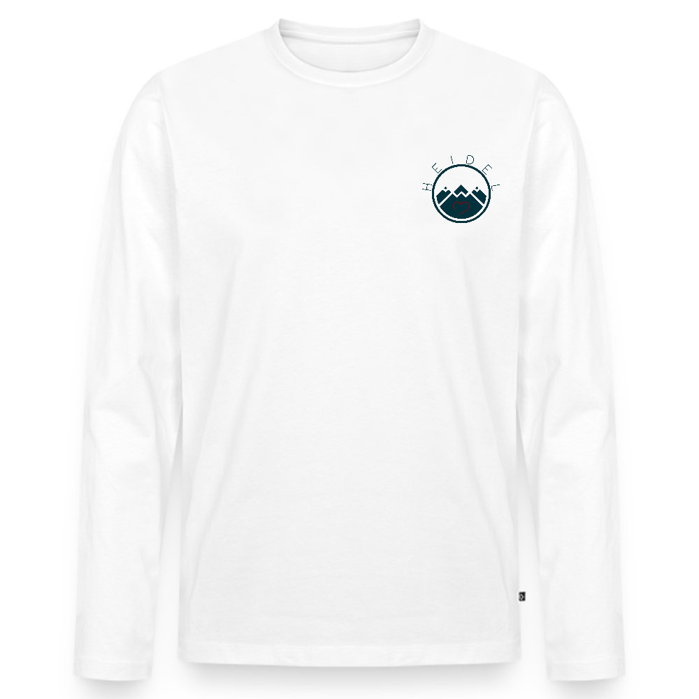 HERREN ORGANIC LANGARM-SHIRT - HEIDELBERGER SCHLOSS DAHÄM (DESIGN HINTEN) TRANSPARENT - Weiß