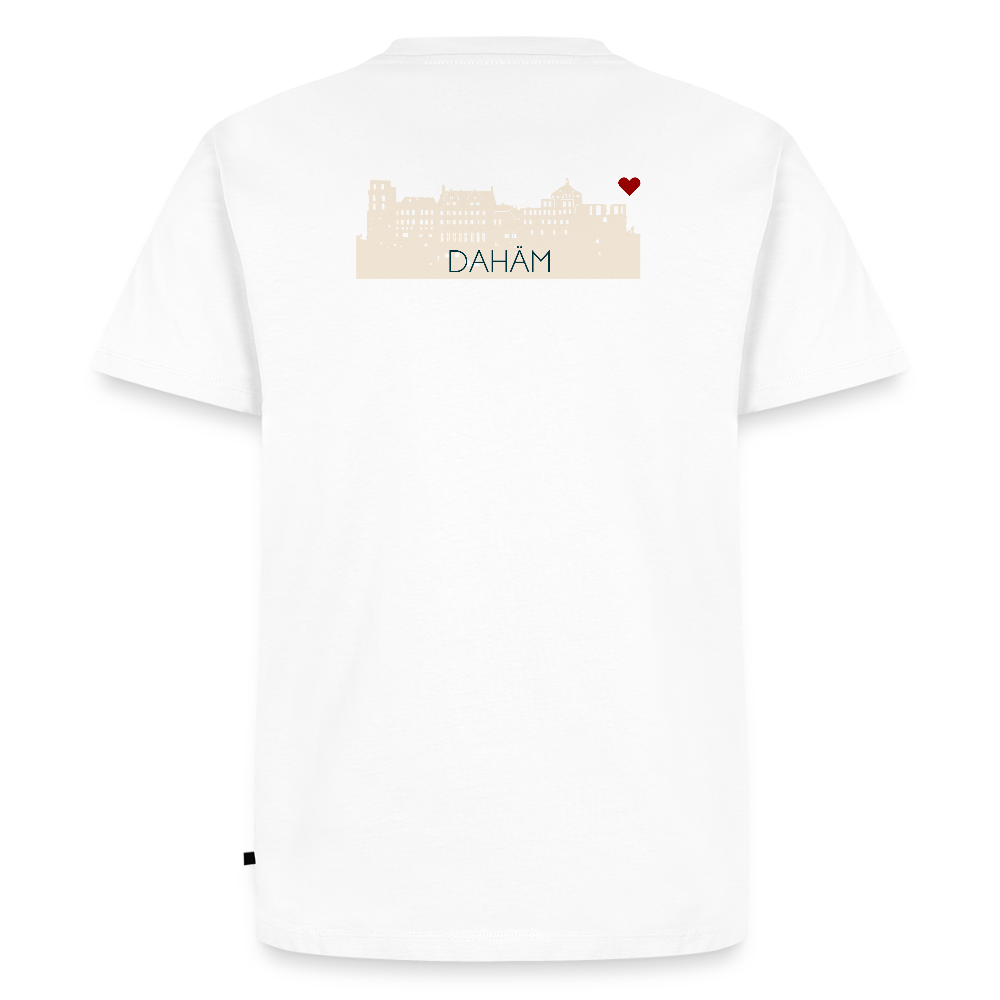 HERREN ORGANIC SHIRT - HEIDELBERGER SCHLOSS DAHÄM (DESIGN HINTEN) TRANSPARENT - Weiß