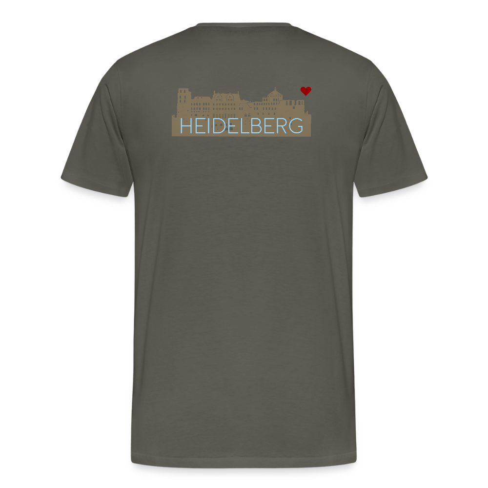 HERREN ORGANIC SHIRT - HEIDELBERGER SCHLOSS (DESIGN HINTEN) DARK - Asphalt