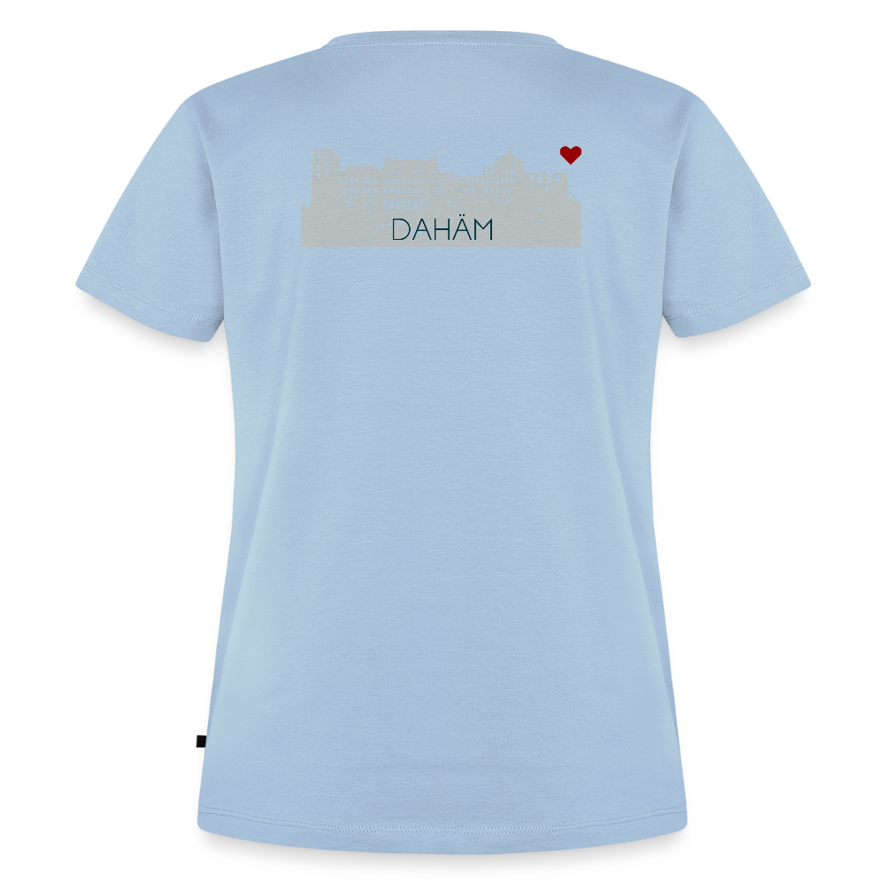 DAMEN ORGANIC SHIRT - HEIDELBERGER SCHLOSS DAHÄM (DESIGN HINTEN) TRANSPARENT - Hellblau