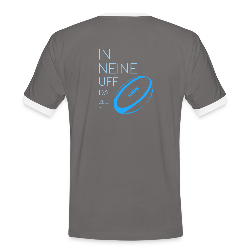 HERREN KONTRAST SHIRT - IN NEINE UFF DA ZEIL RUGBY DARK - Dunkelgrau/Weiß