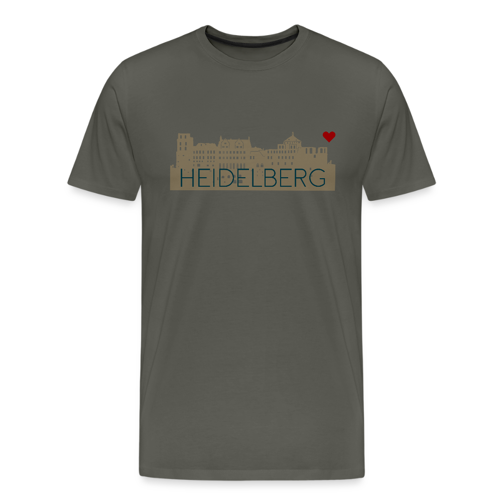 HERREN ORGANIC - HEIDELBERGER SCHLOSS T-SHIRT TRANSPARENT - Asphalt