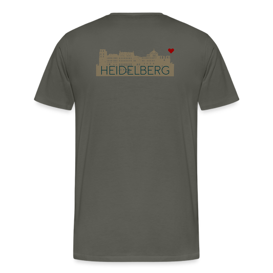 HERREN ORGANIC SHIRT - HEIDELBERGER SCHLOSS (DESIGN HINTEN) TRANSPARENT - Asphalt