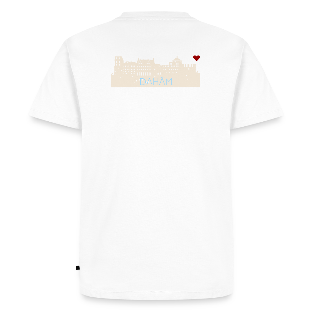 HERREN ORGANIC SHIRT - HEIDELBERGER SCHLOSS DAHÄM (DESIGN HINTEN) DARK - Weiß