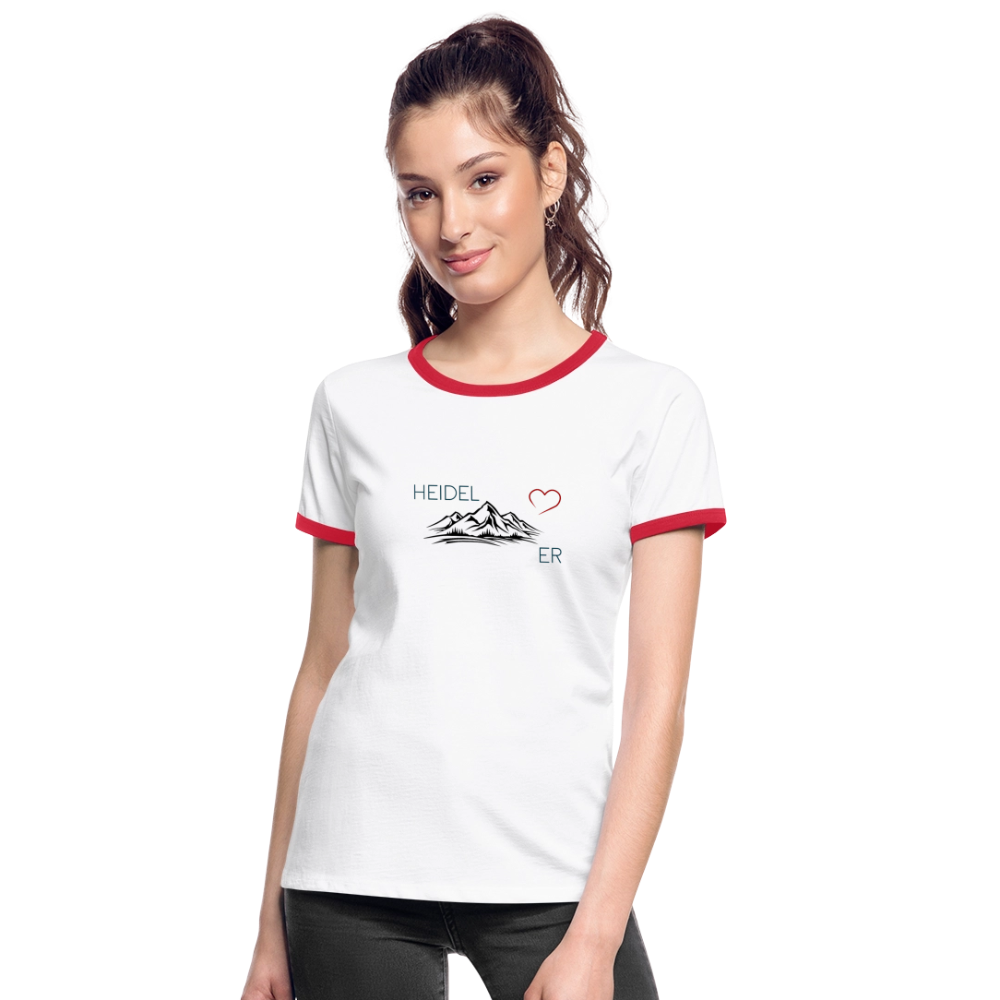 DAMEN KONTRAST SHIRT- HEIDEL(BERG)ER TRANSPARENT - Weiß/Rot