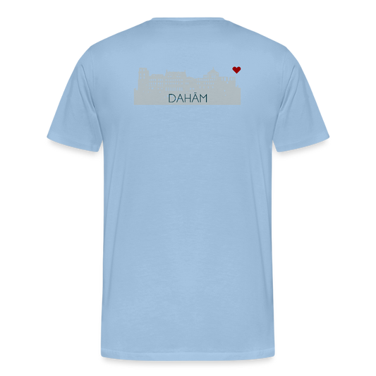 HERREN ORGANIC SHIRT - HEIDELBERGER SCHLOSS DAHÄM (DESIGN HINTEN) TRANSPARENT - Sky