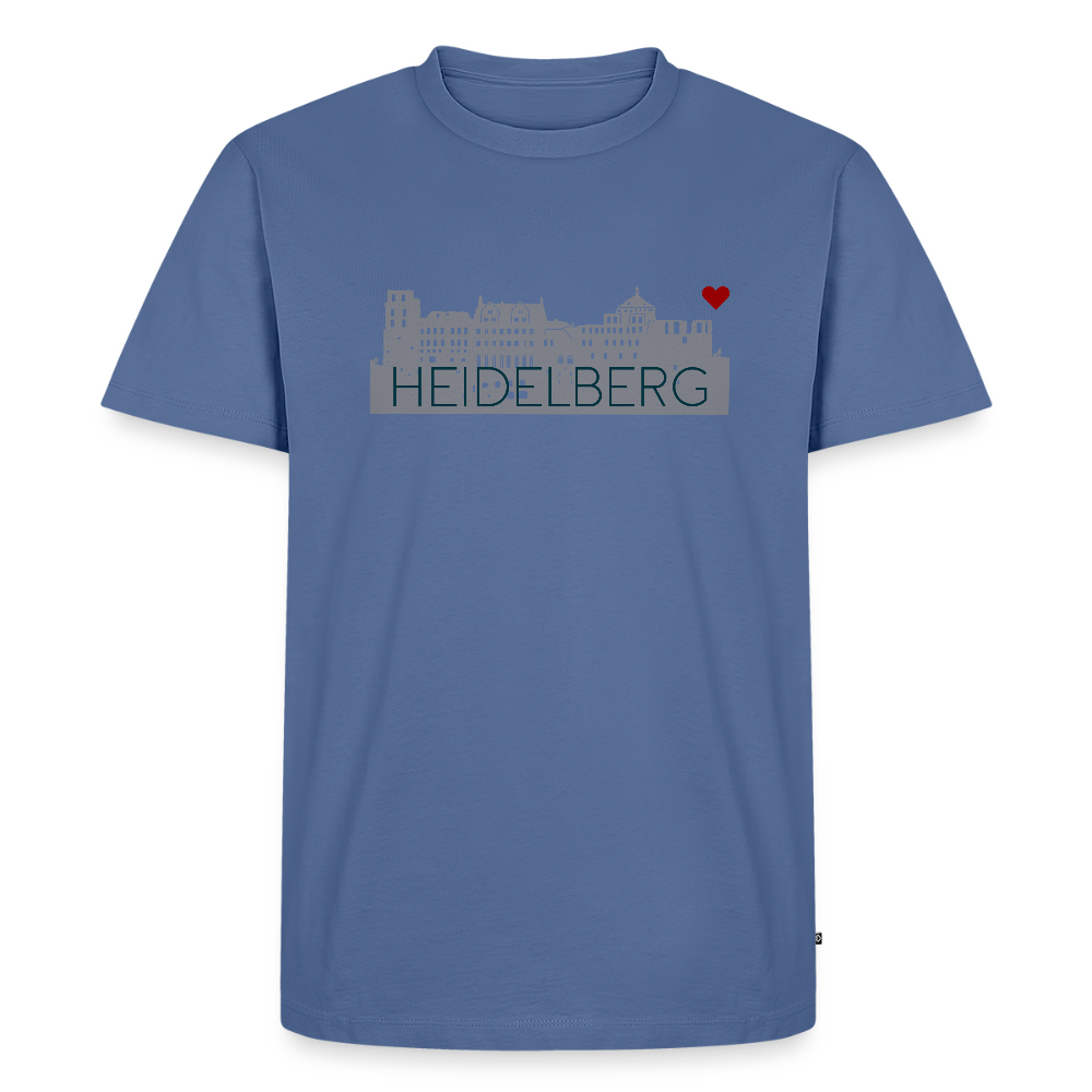 HERREN ORGANIC - HEIDELBERGER SCHLOSS T-SHIRT TRANSPARENT - Taubenblau