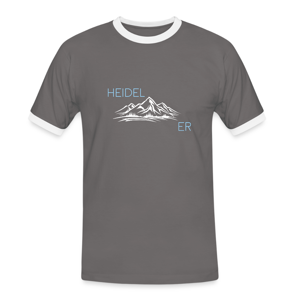 HERREN KONTRAST SHIRT- HEIDEL(BERG)ER DARK - Dunkelgrau/Weiß