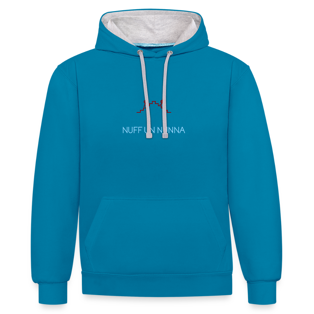 UNISEX HOODIE - NUFF UN NUNNA DARK - Pfauenblau/Grau meliert