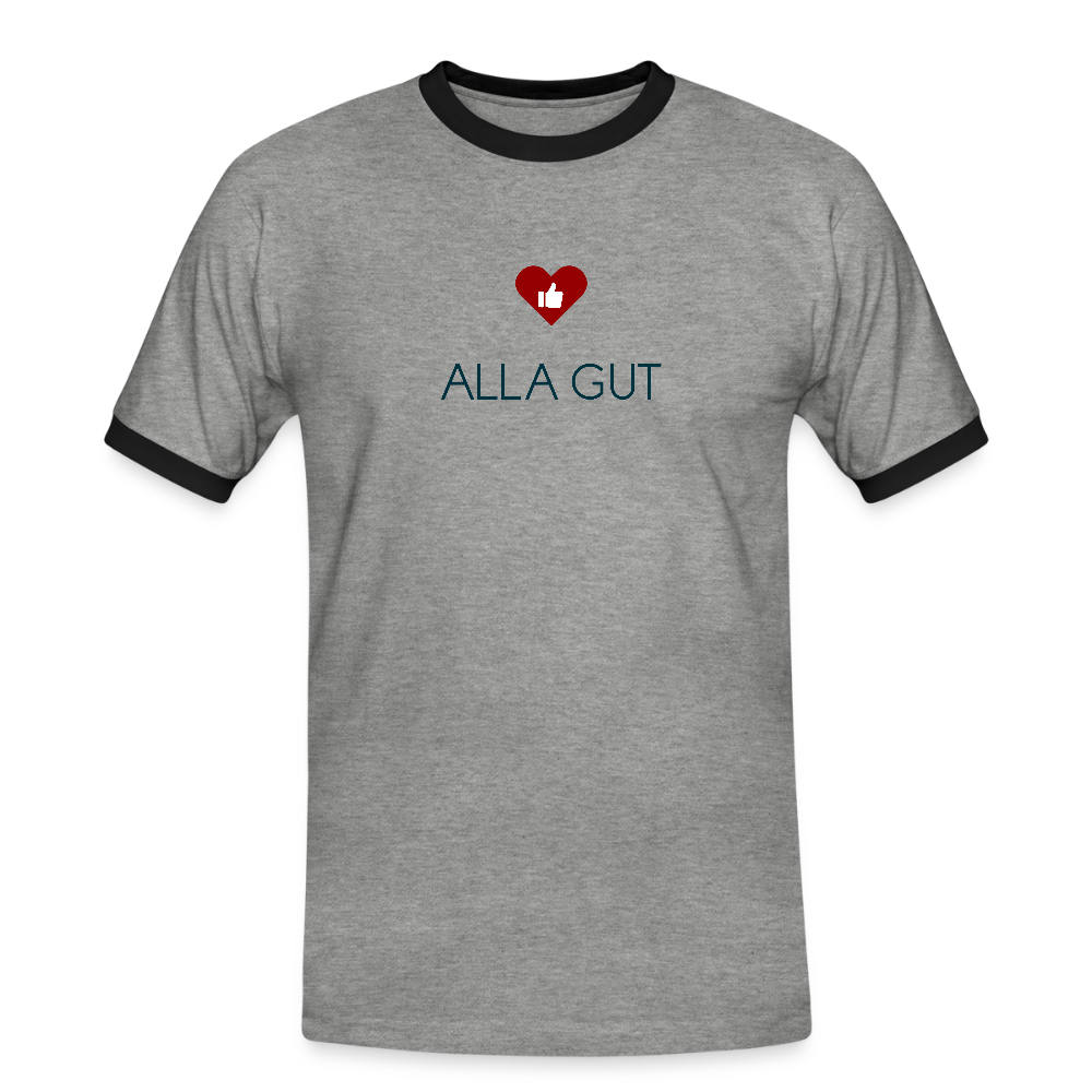 HERREN KONTRAST SHIRT- ALLA GUT TRANSPARENT - Grau meliert/Schwarz