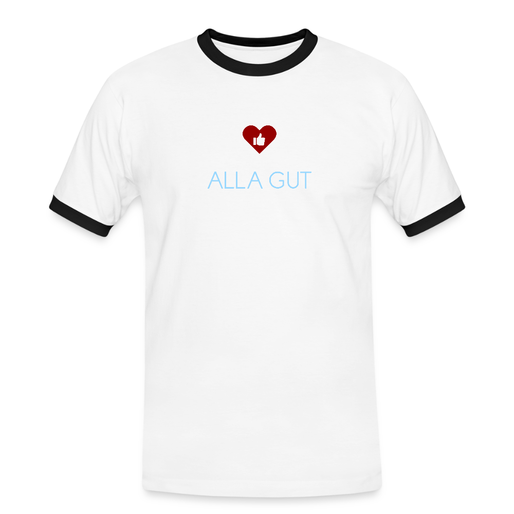 HERREN KONTRAST SHIRT- ALLA GUT DARK - Weiß/Schwarz