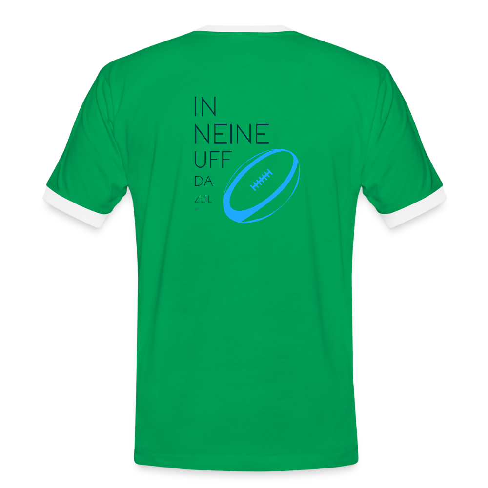 HERREN KONTRAST SHIRT - IN NEINE UFF DA ZEIL RUGBY TRANSPARENT - Kelly Green/Weiß