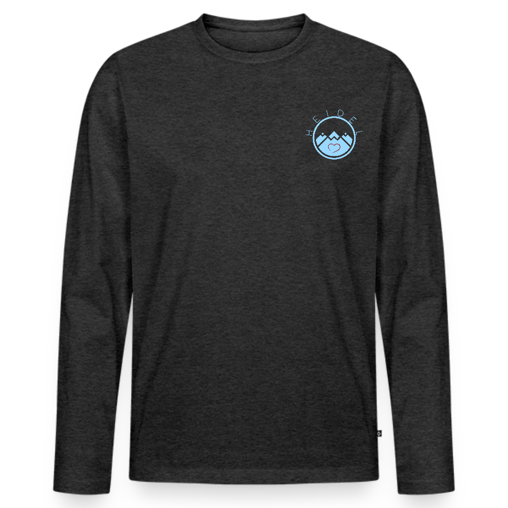 HERREN ORGANIC LANGARM-SHIRT - HEIDELBERGER SCHLOSS (DESIGN HINTEN) DARK - Anthrazit meliert