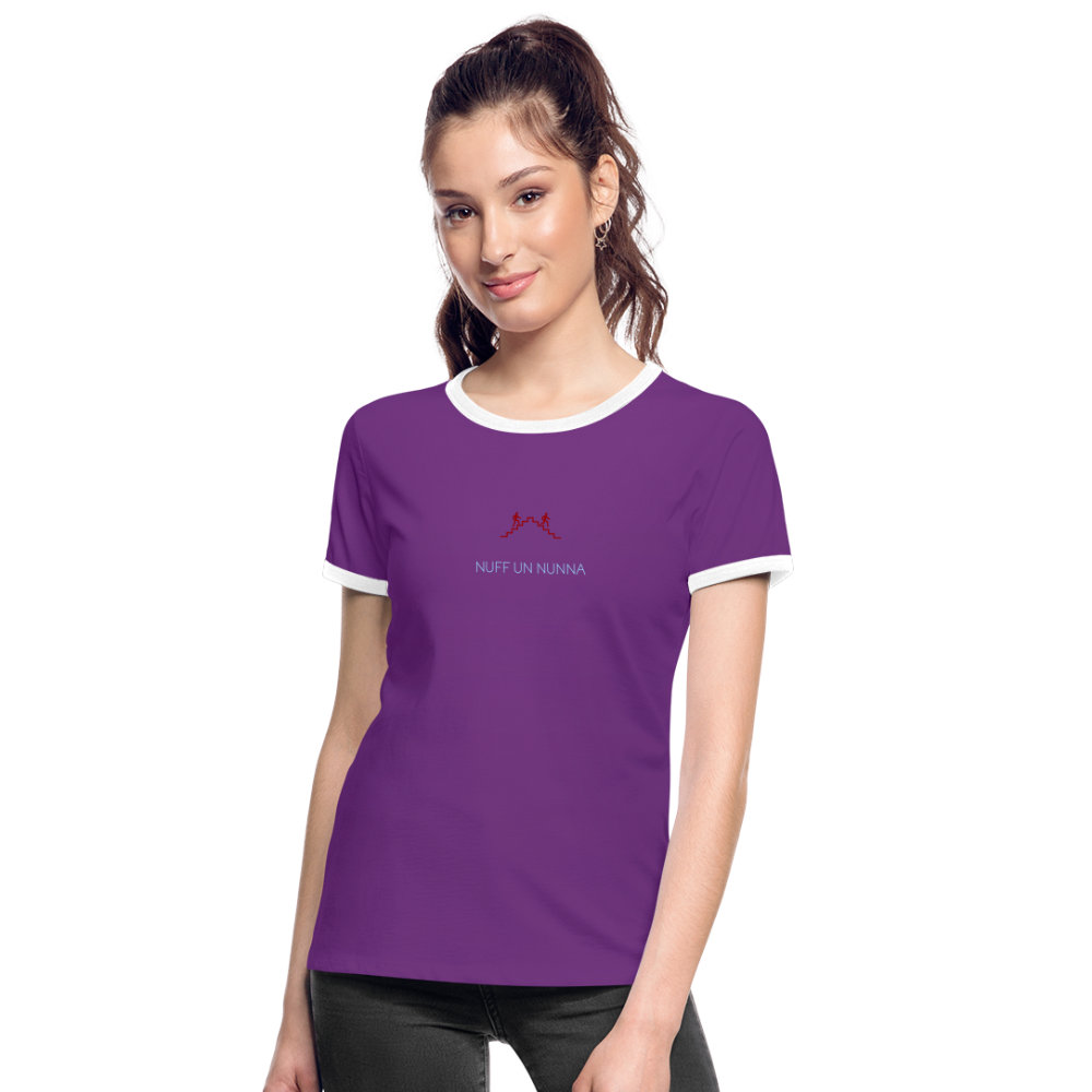 DAMEN KONTRAST SHIRT - NUFF UN NUNNA DARK - Lila/Weiß