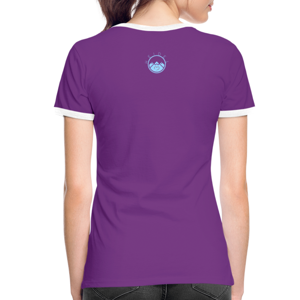 DAMEN KONTRAST SHIRT - NUFF UN NUNNA DARK - Lila/Weiß